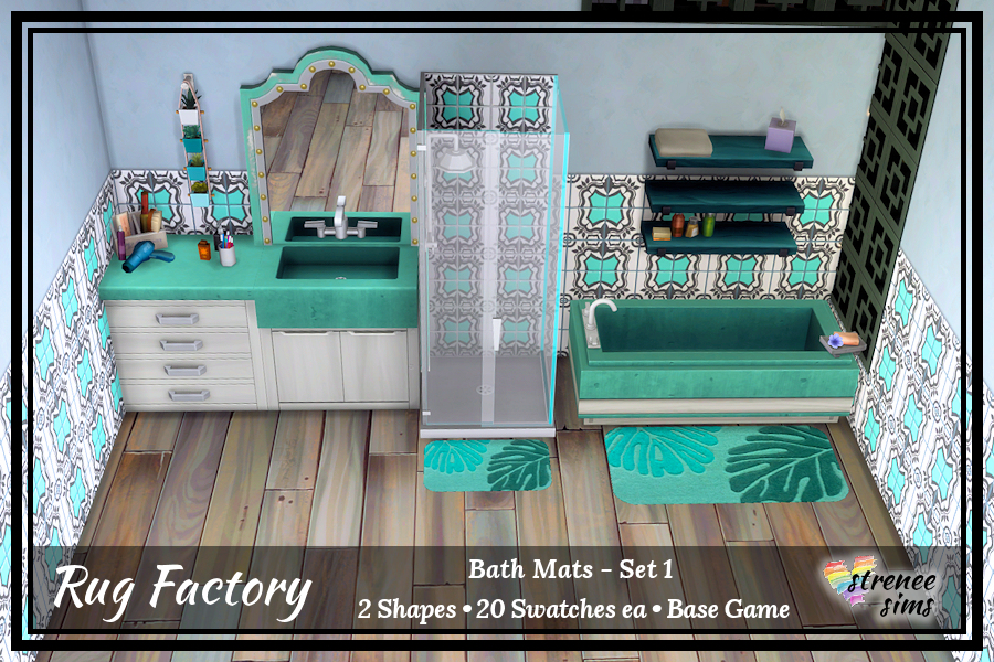 20 Bath Mats with Bonus Mats from Strenee sims