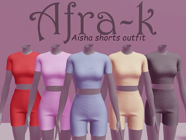 Aisha shorts outfit by akaysims from TSR