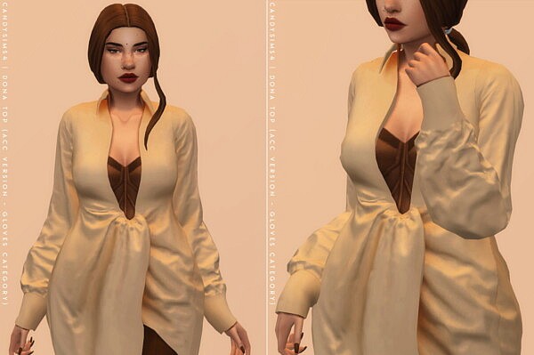 Dona Top and Bodysuit from Candy Sims 4
