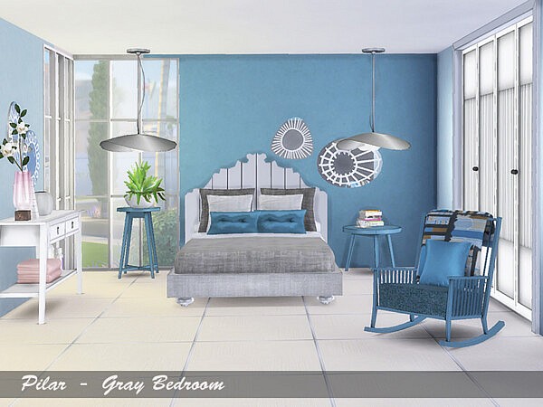 Gray Bedroom by Pilar from TSR
