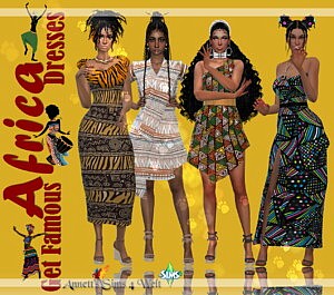 AFRICA Dresses sims 4 cc