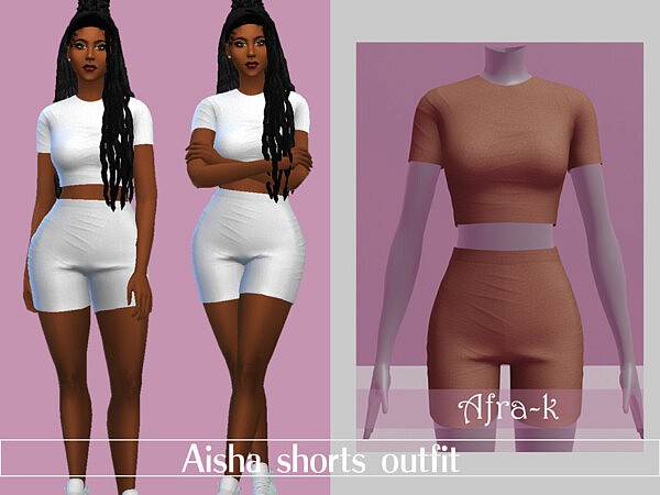 Aisha shorts outfit sims 4 cc