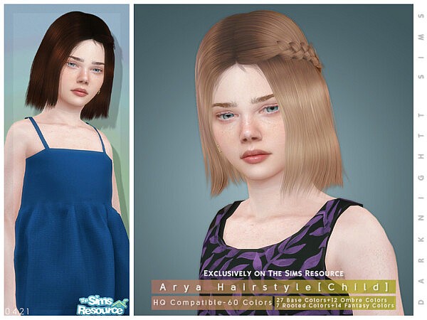 Arya Hairstyle KG by DarkNighTt from TSR
