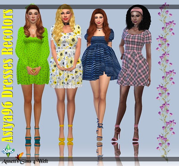 Astya96`s Dresses Recolor from Annett`s Sims 4 Welt