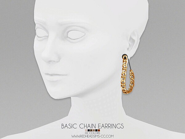 Chain High Heels and Bacis Chain Earrings from Red Head Sims