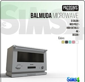 BALMUDA MICROWAVE sims 4 cc