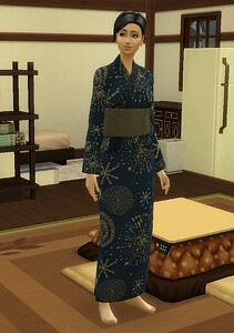 Blue with Fireworks Pattern sims 4 cc