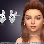 Bunny Heart Earrings For Kids sims 4 cc