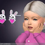 Bunny Heart Earrings For Toddlers sims 4 cc