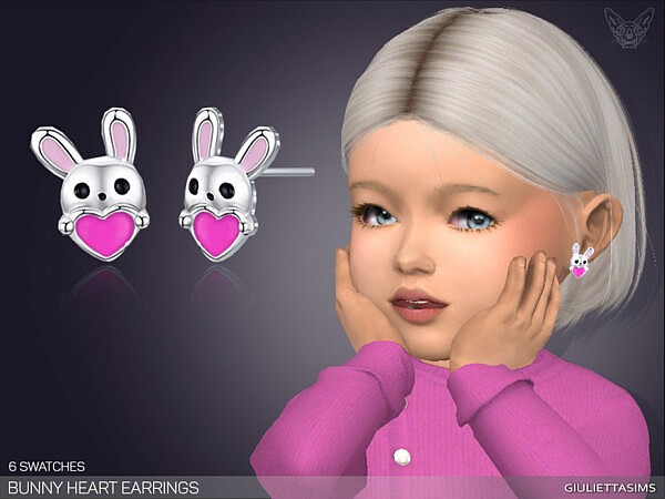 Bunny Heart Earrings T by feyona from TSR