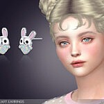 Bunny Heart Earrings sims 4 cc
