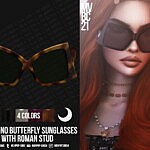 Butterfly Sunglasses in Acetate with Roman Stud sims 4 cc