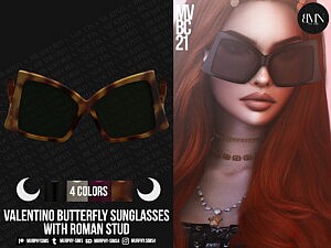 Butterfly Sunglasses in Acetate with Roman Stud sims 4 cc