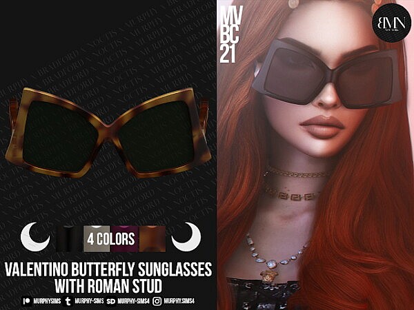Butterfly Sunglasses in Acetate with Roman Stud from Murphy