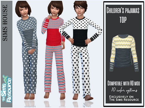 Childrens pajamas top by Sims House from TSR