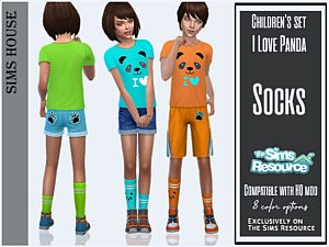 Childrens set I love panda Socks sims 4 cc