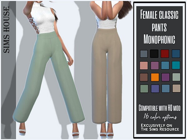 Classic pants monophonic by Sims House from TSR