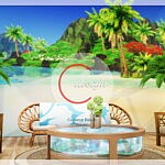 Coconut Beach Mural sims 4 cc