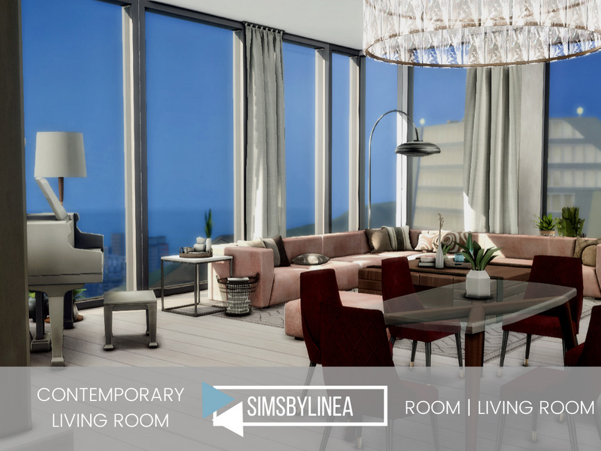 Contemporary Living Room by SIMSBYLINEA from TSR • Sims 4 Downloads