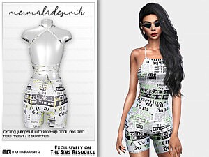 Cycling Jumpsuit with Lace up Back sims 4 cc