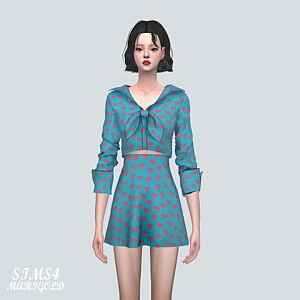 D 51 Ribbon Mini Dress sims 4 cc