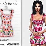 Floral Print Mini Dress MC203 sims 4 cc