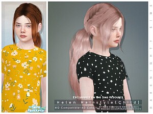 Helen Hairstyle Girls sims 4 cc