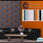 Japanese Inspired Wallpaper Paint sims 4 cc