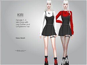 Kiri Goth Mini Dress sims 4 cc