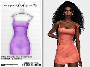 Knitted Strappy Bodycon Dress sims 4 cc