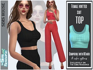 Knitted suit top sims 4 cc