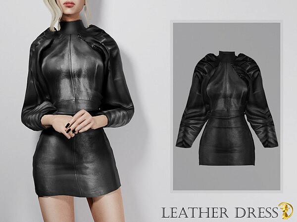 Leather Dress by turksimmer from TSR • Sims 4 Downloads