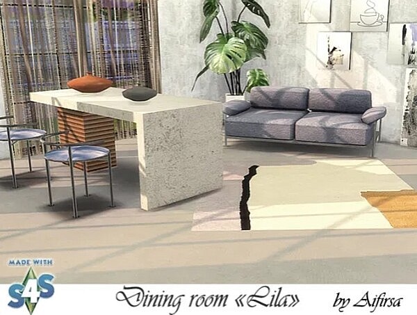 Lila dining furniture and decor from Aifirsa Sims