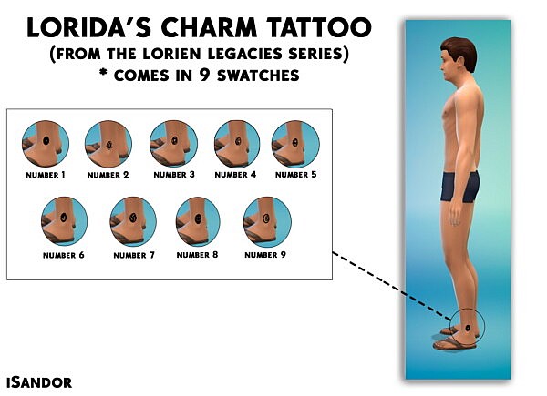 Loridas charm tattoo sims 4 cc