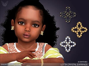 Lotta Crystal Earrings For Toddlers sims 4 cc
