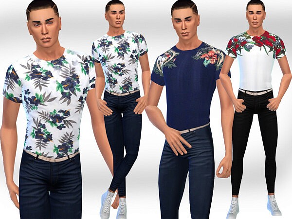 Men Spring Floral Tops  by Saliwa from TSR