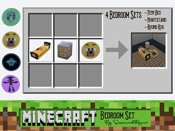 Minecraft Bedroom Set sims 4 cc