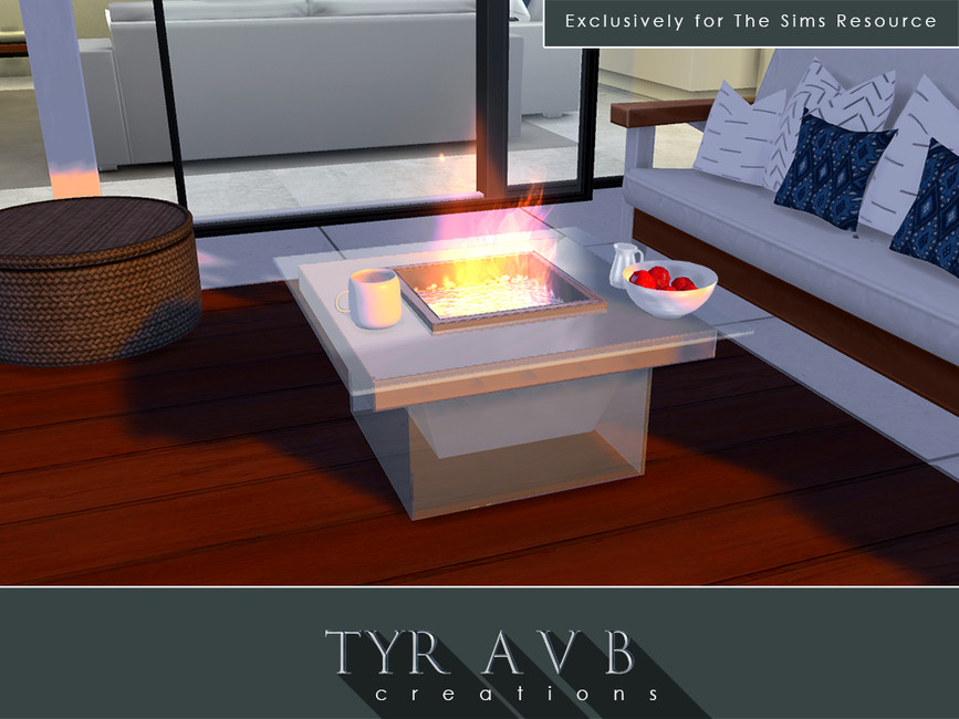 Modern Glass Fire Pit by TyrAVB from TSR • Sims 4 Downloads