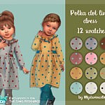 Palka dot linen dress sims 4 cc