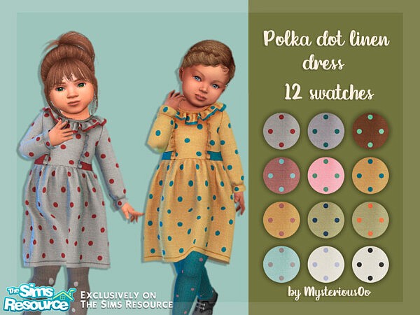Palka dot linen dress by MysteriousOo from TSR