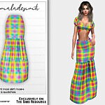 Plaid Print Maxi Skirt sims 4 ccc