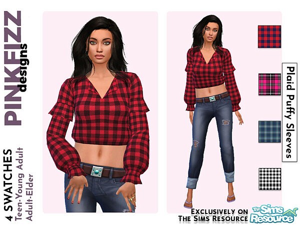 Plaid Puffy Sleeves by Pinkfizzzzz from TSR
