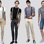 Presley Suspender Tee sims 4 cc