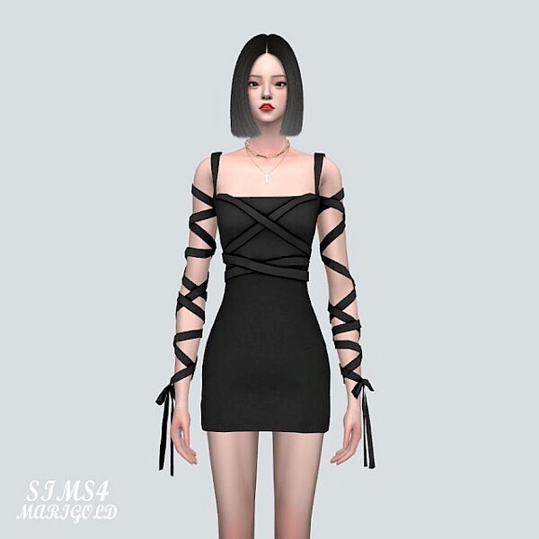 RB 5 Tied Mini Dress from SIMS4 Marigold