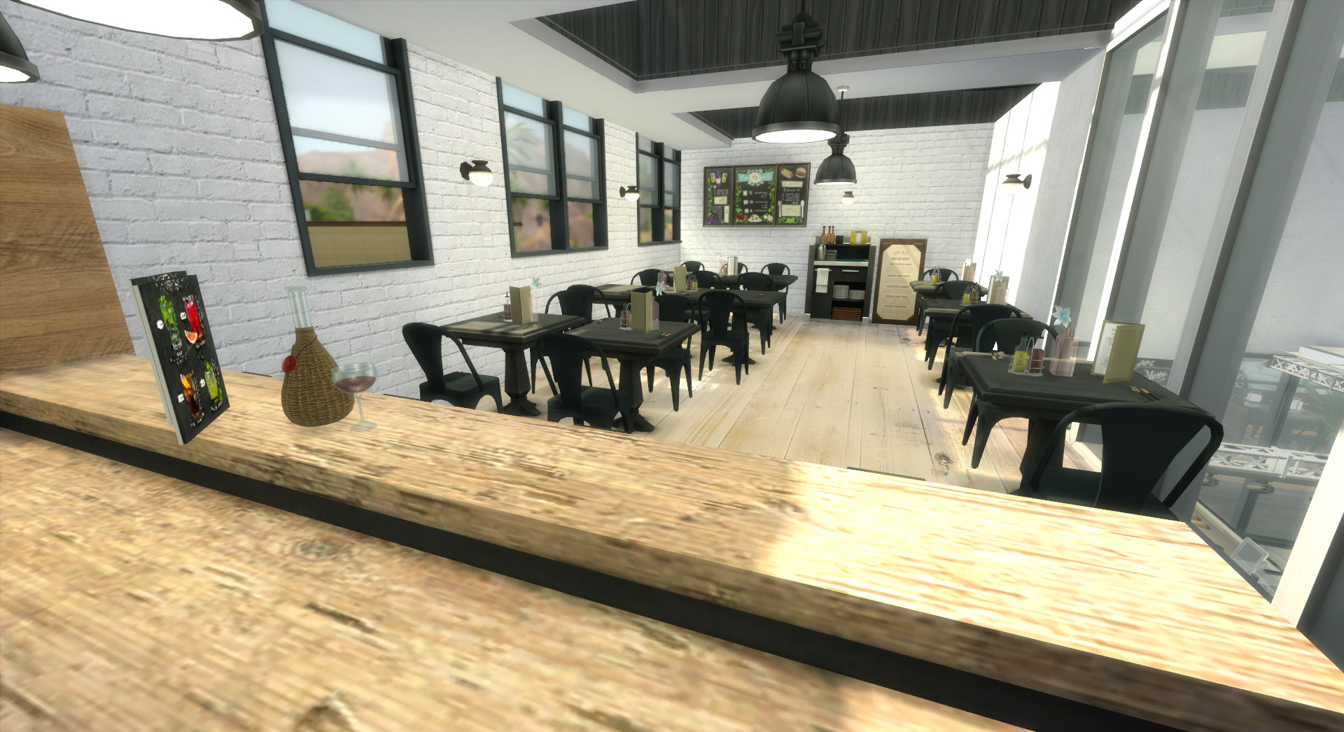Restaurant kitchen workshop by Solene Espana from Luniversims • Sims 4