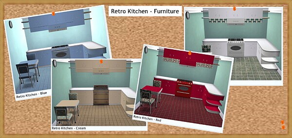 Retro Kitchen recolored from Sims 4 Sue
