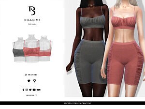 Ruched Strappy Crop Top sims 4 cc