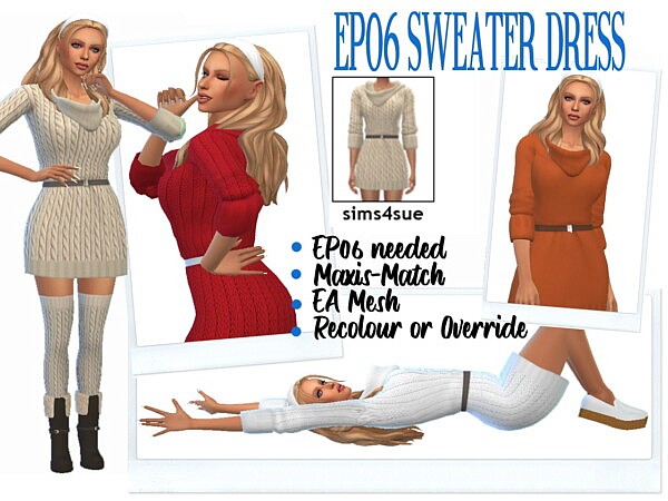 Sweater Dress from Sims 4 Sue