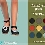 Sandals with flower sims 4 cc