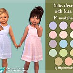 Satin dress with lace sims 4 cc